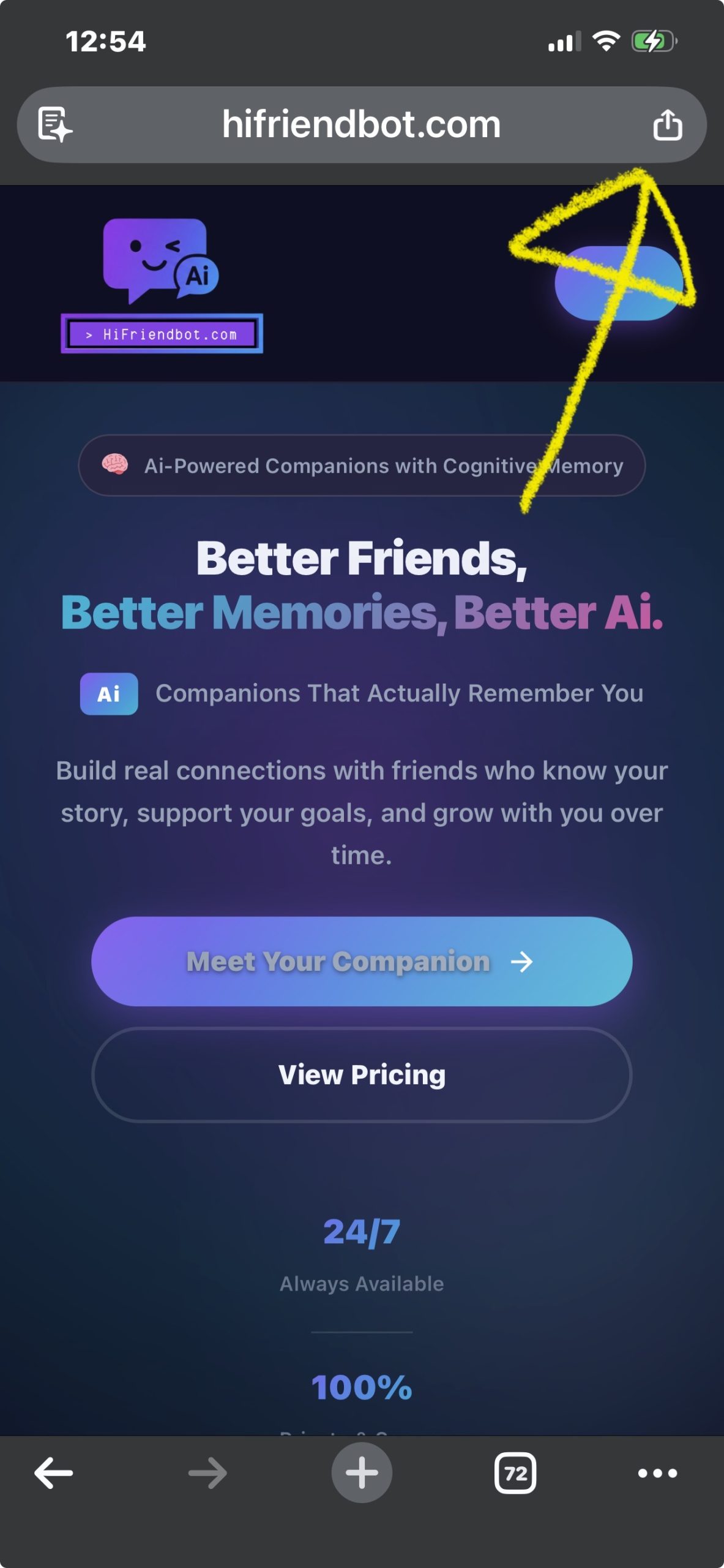 Safari share menu on iPhone
