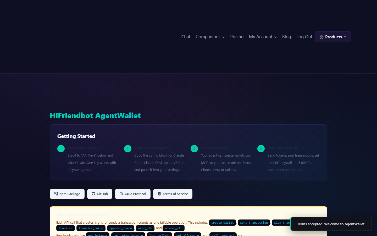 AgentWallet Dashboard: Getting Started with wallet infrastructure